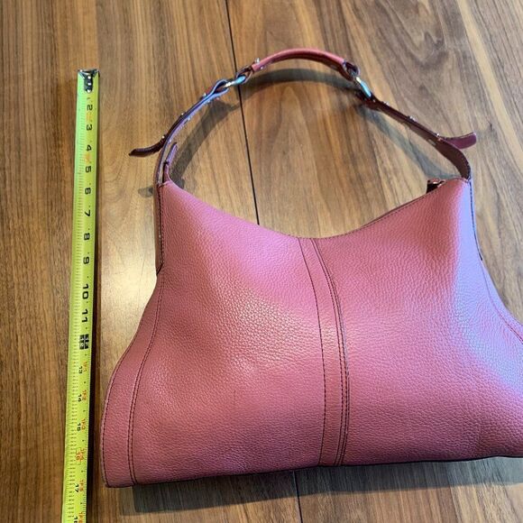 Kenneth Cole, leather, purse, handbag, messenger, tote, hobo, raspberry pink EUC - Picture 8 of 16